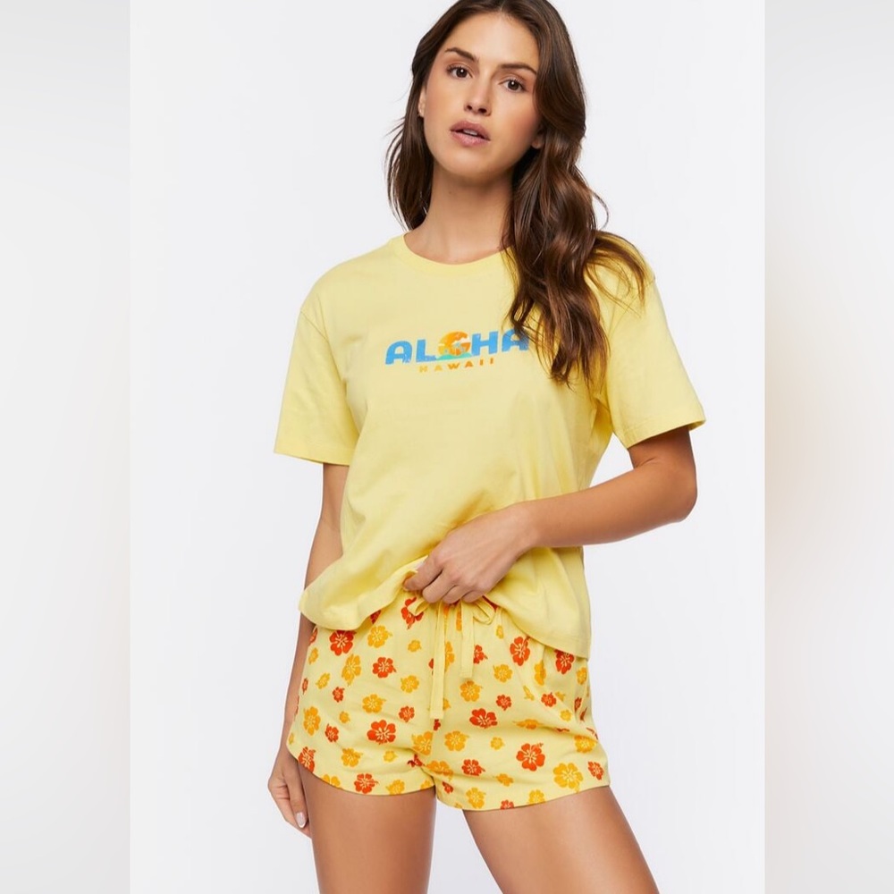 Aloha Tee & Shorts Pajama Set